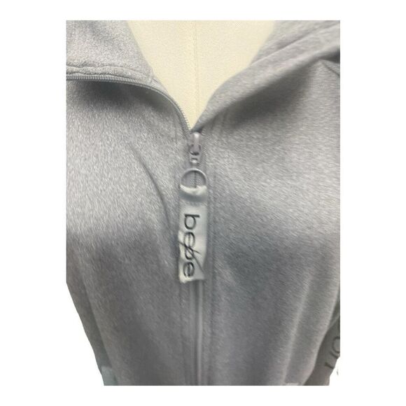 Bebe Sport Gray Plus Size Athletic Full Zip Logo Jacket Size 1X - Picture 3 of 6